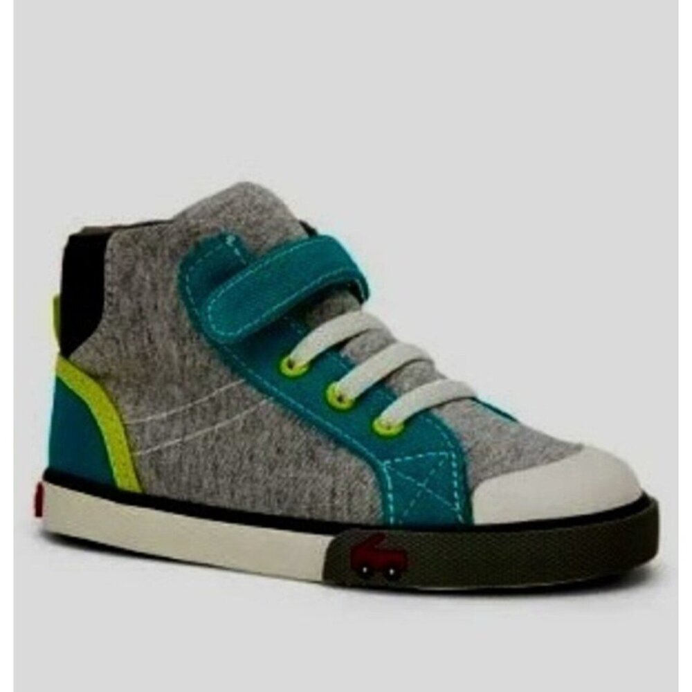 NEW See Kai Run Dane High Top Sneaker in Gray Jersey- Toddler Size 6